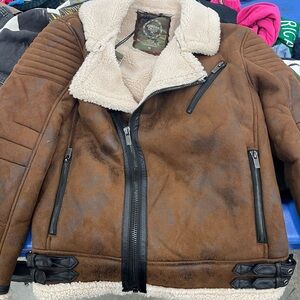 Jordan Craig Brown Jacket with Cream Sherpa Collar